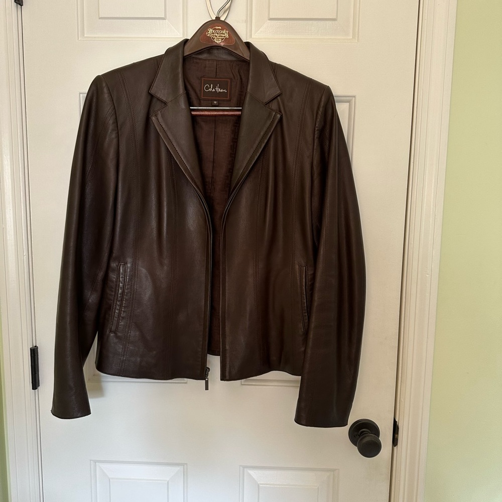 Beautiful Brown Cole Haan Leather Jacket